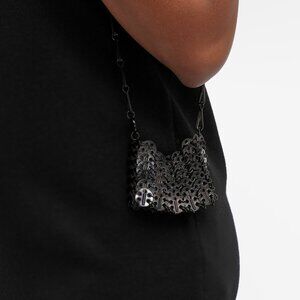 NWT Black Paco Rabanne Leather Disc Mini Bag